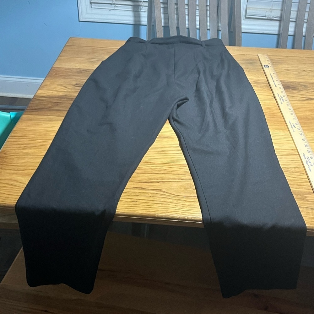 ASOS Black Career Pants Size 10 Belted Waist, Zip & Clasp - Picture 5 of 7